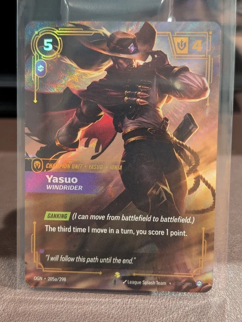 RIFTBOUND ORIGINS YASUO Windrider 205a/298 Foil Alt Art Epic Rare $20. ...