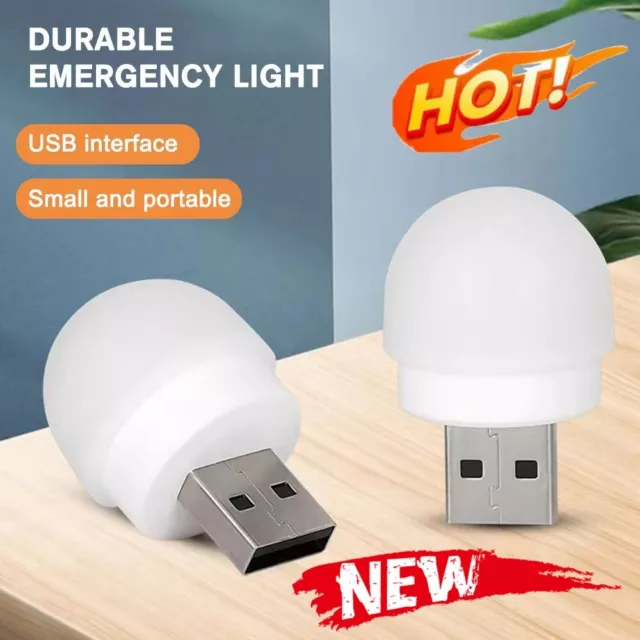 USB Portable LED Mini Night Light Small Round Lamp Computer Power Reading Lamp J