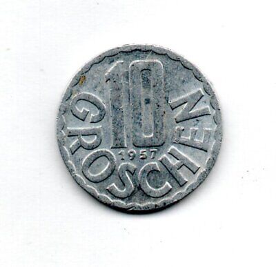 1957 Austria 10 Groschen Republik Osterreich Circulated Coin #Fc1458 Free S&H!