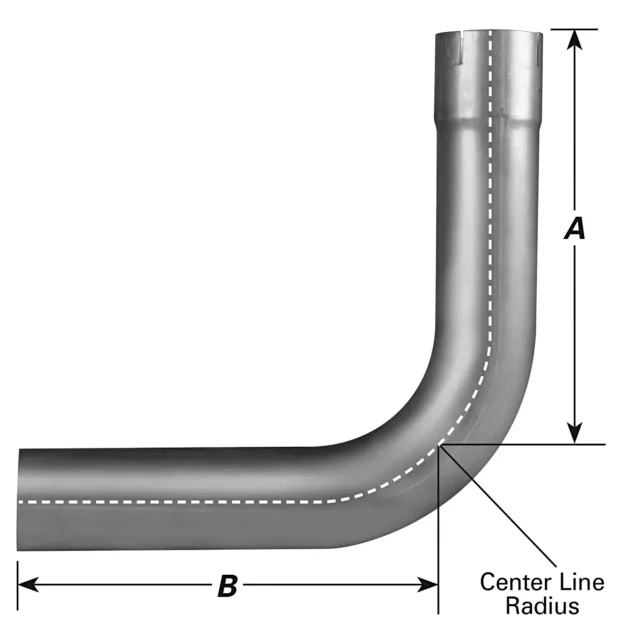 AP Exhaust® - Elbow - 90°, 1 1/2" Dia., ID-OD, 6 1/2"- 6 1/2" Lgth, 4" CLR,
