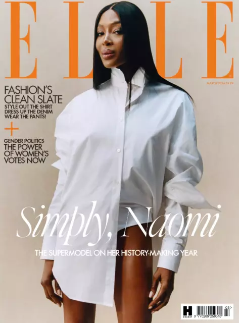 Elle British UK Magazine March 2024 Simply Naomi Campbell