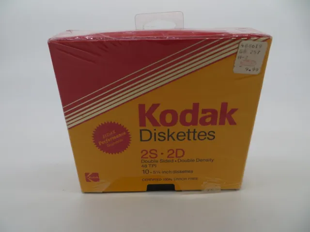 KODAK Diskettes 2S 2D 5.25" Blank Floppy Discs NEW OPEN BOX 10 pack