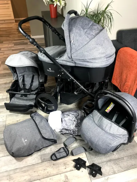 Venicci Soft - 3 in 1 Travel System -  Grey  - FREE DELIVERY
