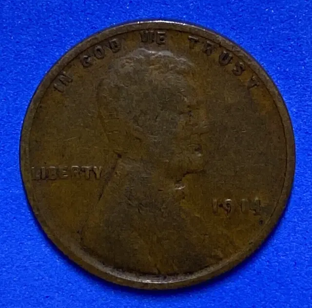 1914 USA Lincoln Head One Penny - 1914 Small US Wheat 1 Cent - FFF