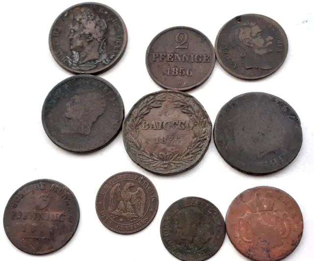 Lot de 10 pièces de monnaie ancienne