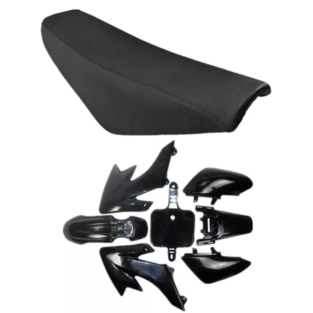 Black Plastics Fender Kit Seat CRF50 110cc 125cc Thumpstar Atomik PIT Dirt Bike