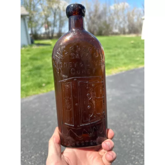 Warner's Safe Kidney & Liver Cure Rochester,Ny Blob Top 1890 Bold Emb Bottle