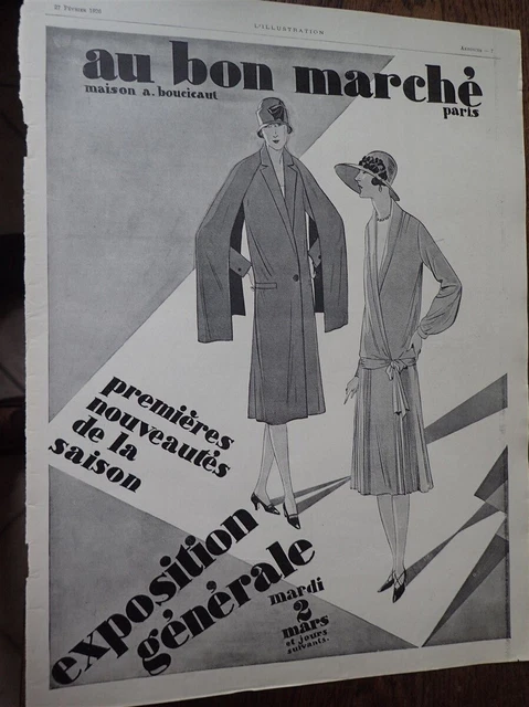 AU BON MARCH + ROLLAND PILAIN bodywork KELSCH pub paper ILLUSTRATION 1926