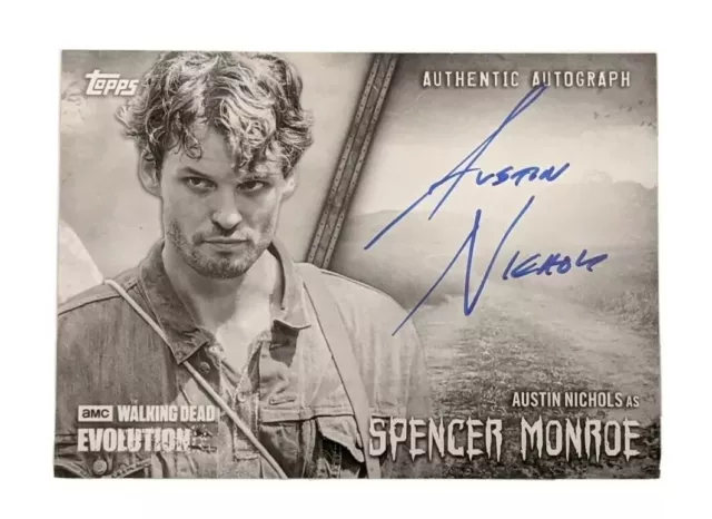 Topps Walking Dead Evolution Austin Nichols Autograph Card - Spencer /10 A-AN