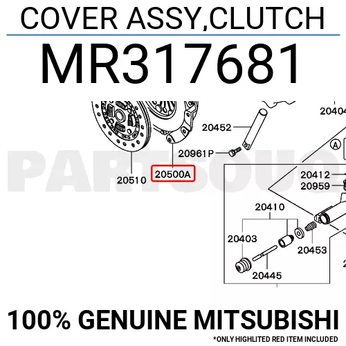 MR317681 Genuine Mitsubishi COVER ASSY,CLUTCH OEM
