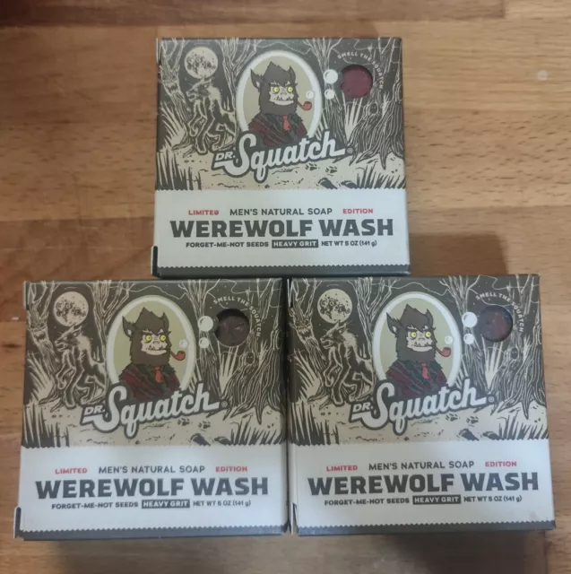 ¡Dr Squatch Werewolf Wash edición limitada de Halloween ¡3 barras!