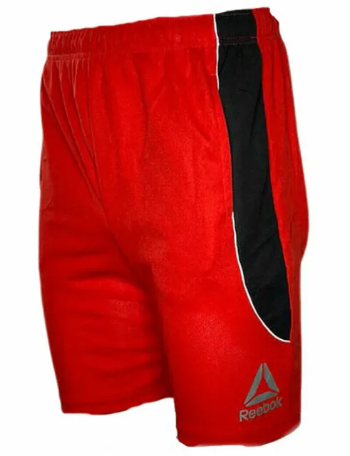 Reebok Men's Mesh Gym Shorts Two-toned Workout Basketball Shorts 2 Style Red XL