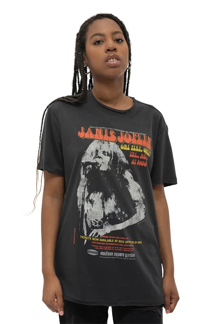 Janis Joplin T Shirt Live Madison Square Garden new Official Unisex Charcoal