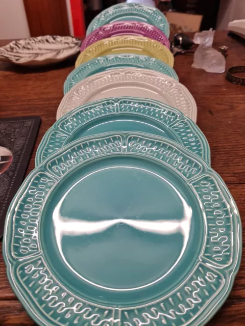 Gien 7 Assiettes Pont Au Choux Multicolore