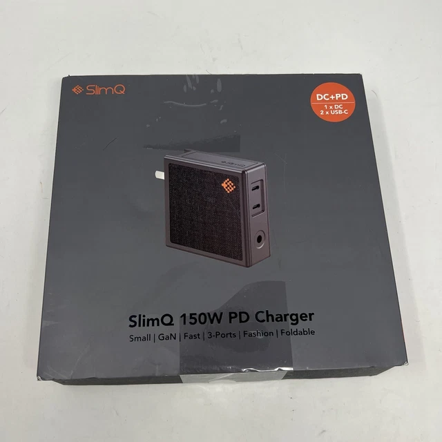 Open Box - SlimQ 100w PD Charger 4 Port USB Black Foldable Model F100