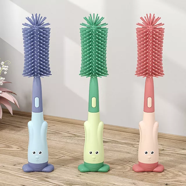 3Pcs/Set Pacifier Bottle Brush Set Baby Silicone Cup Bottle Cleaning Brush--$v