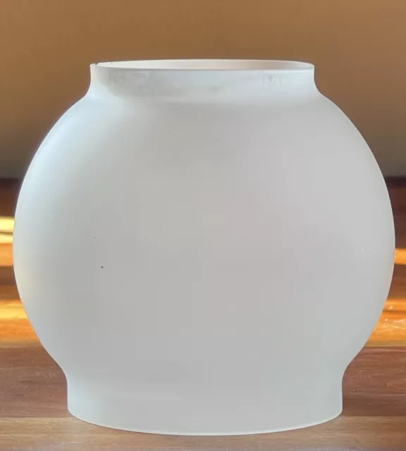 Miniature Vintage Frosted Acid Etched Glass Oil Lamp Shade Hollowick