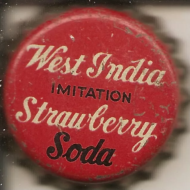 WEST INDIA STRAWBERRY SODA    soda pop bottle cap/crowns   CORK