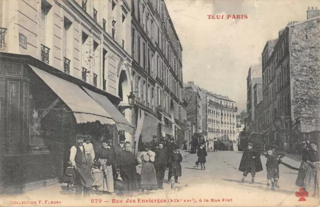 CPA 75 PARIS XIXe TOUT PARIS RUE DES ENVIERGES A LA RUE PIAT