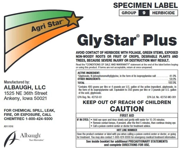 Gly Star Plus Herbicide 2.5 Gals (41% Glyphosate w/ surfactant, generic Roundup) 2