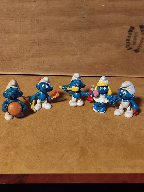 LOT DE 5 figurines PVC Schleich Schtroumpf puffi schlump smurf SCHTROUMFE 80's EUR 10,00 