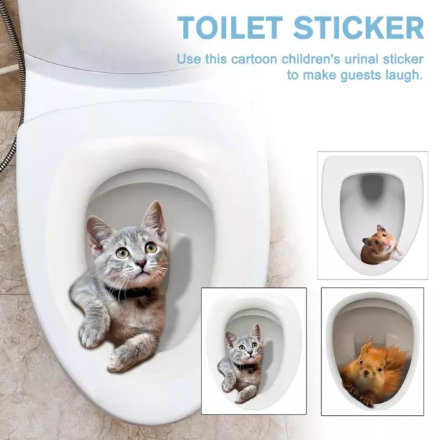Squirrel Waterproof Toilet Seat Sticker Lid Seat Cover Bathroom Decal 5R3W