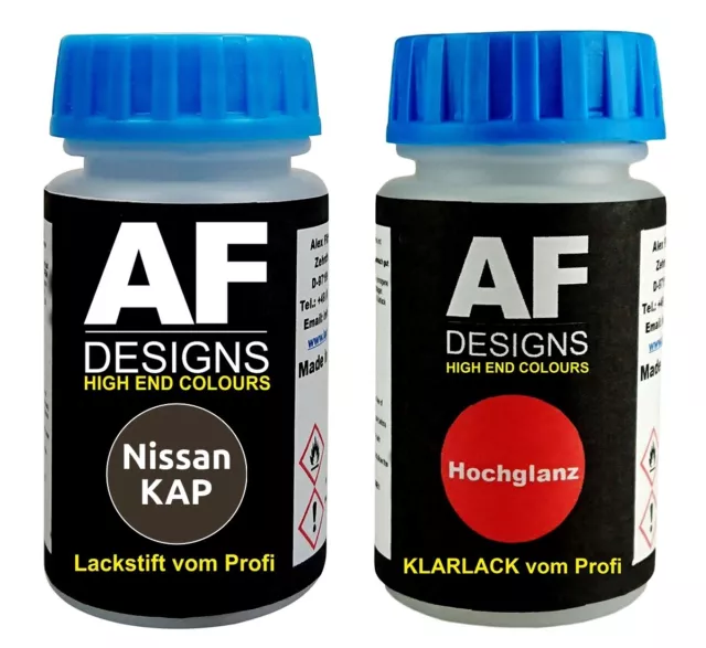 Lackstift F�R Nissan KAP Blueish Grey Met + Klarlack je 50ml Autolack Basislack