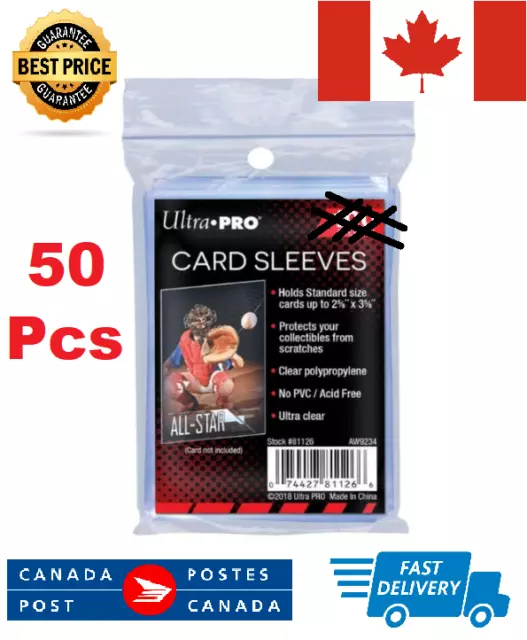 ULTRA PRO CARD SLEEVES X 50 - STANDARD SOFT PENNY SLEEVES 2-5/8" x 3-5/8" 35pt