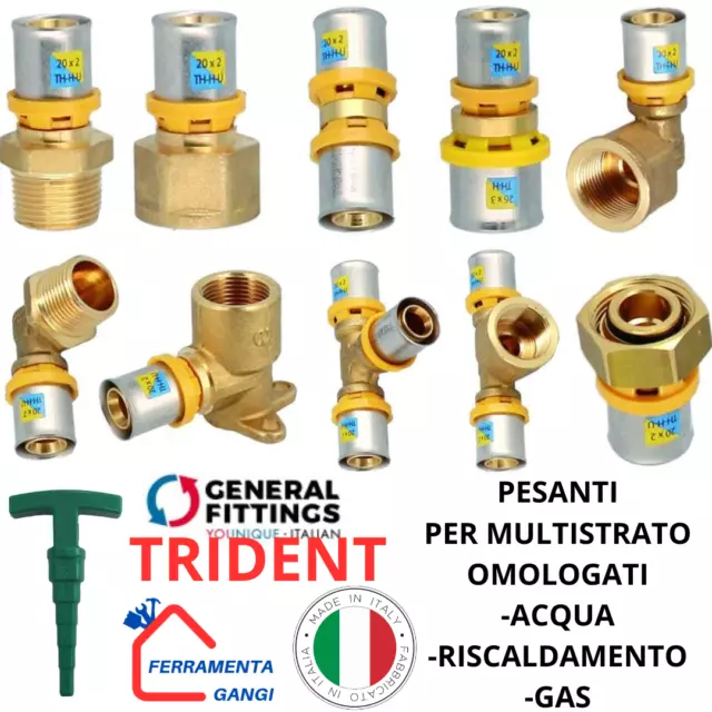 Raccordi A Pressare Pinzare Per Tubo Multistrato Acqua-Gas 16-20 Trident General