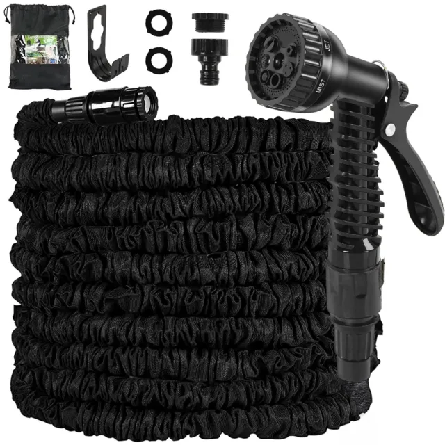 50/75/100 FT Expandable Garden Hose Pipe   7 Function Water Spray Gun Magic Hose