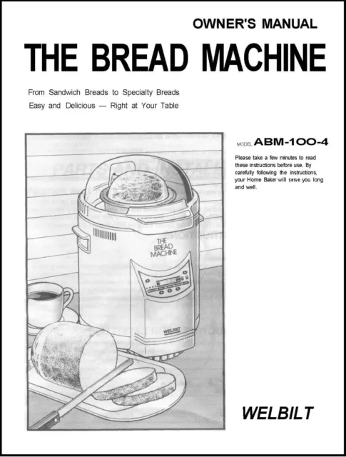 WELBILT Bread Maker The Bread Machine ABM-100-3 White Dome Top 2
