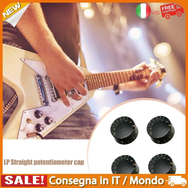 IT 4pcs Electric Guitar Knob Cap Guitar Volume Tone Button for EPI LP (Black)