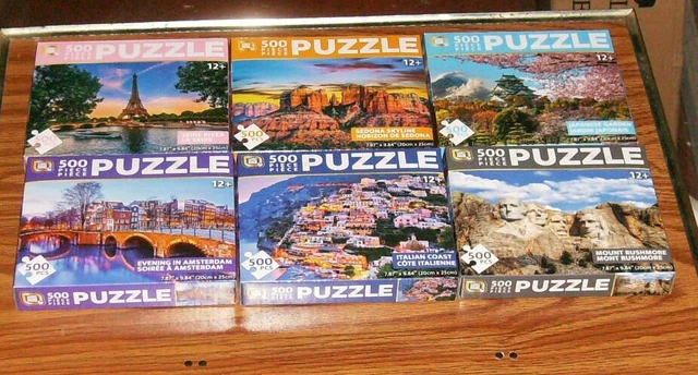 6 Different 500 Piece Jigsaw Puzzles - New - FREE Shipping