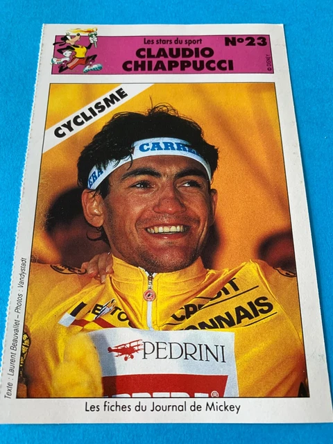 Carte Collector Claudio Chiappucci – Journal De Mickey N°9 – Vintage 90's – Cyclisme