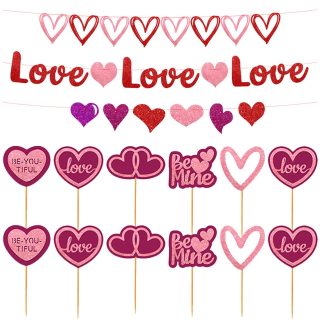 Wedding Party Decoration Valentine's Day Cake Inserts Wedding Banner The Banner