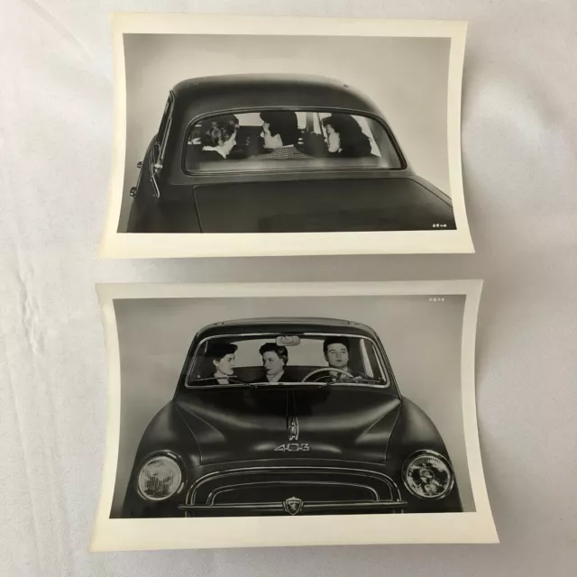 Vintage Peugeot 403 Car Automobile Photo Photograph Print Lot of 2