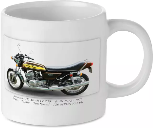 Kawasaki H2 750 Mach Motorcycle Motorbike Tea Coffee Mug Ideal Biker Gift Print