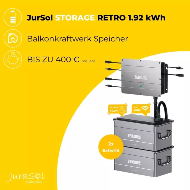 Balkonkraftwerk Energie Speicher Zendure Solarflow 1.92 kWh steckfertig AB1000