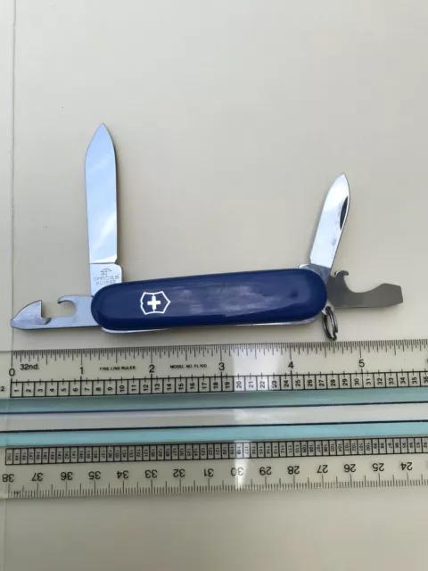 Victorinox 84mm Recruit Swiss Army Knife Advertising Blue USED Litton Electron