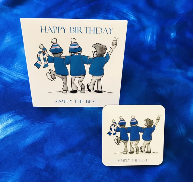 Biglietto di compleanno Rangers e montagne russe. Regalo calcio, festa del papà *spedizione gratuita