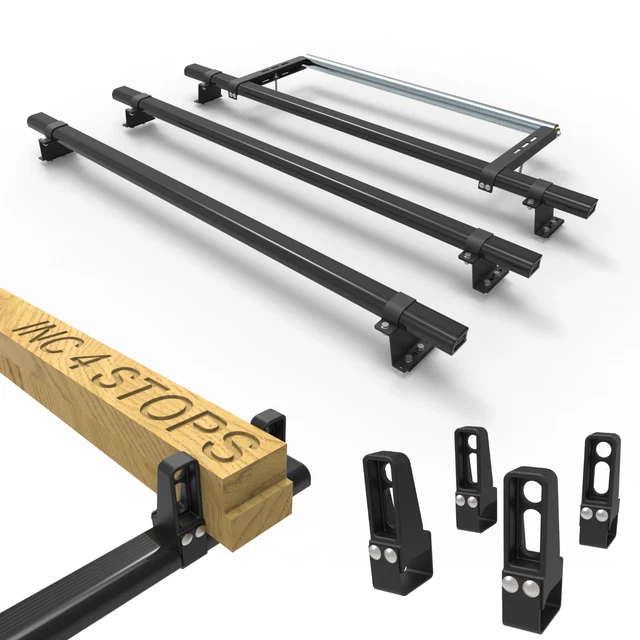 TRANSIT CUSTOM VAN 3 Bars Roof Rack Stops Rear Roller DM86LS+A30 £215.