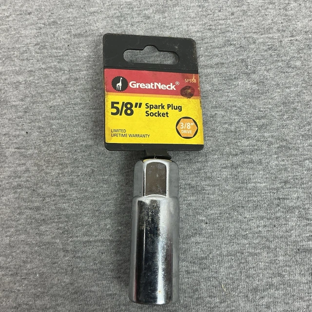 GREAT NECK 5/8 Inch Spark Plug Socket 3/8 Drive 6-Point SPS58 $11.40 ...