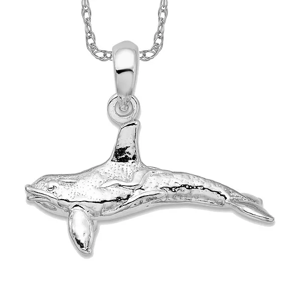 925 Sterling Silver Killer Whale Necklace Charm Pendant