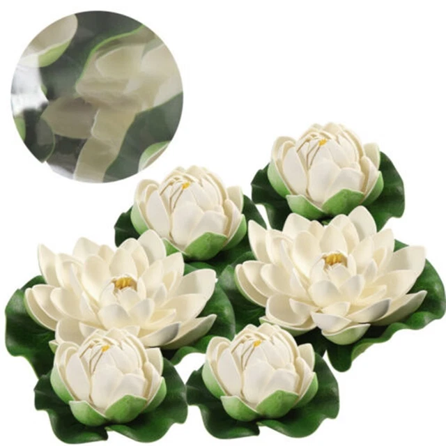 Lot De 6 Feuilles De Nénuphars Artificiels SwirlColor - Flottantes Pour Déco Étang Ou Aquarium, Vert