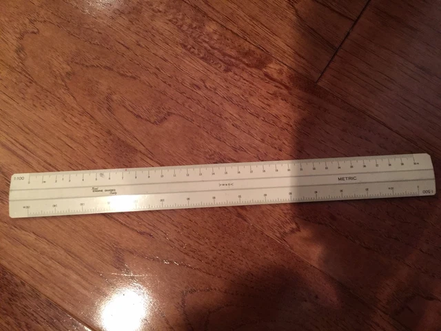 Engine Divided Ruler Plastic W&G ENGINE DIVIDED Quality Vintage Engineer Drafting Scale Ruler WG ...