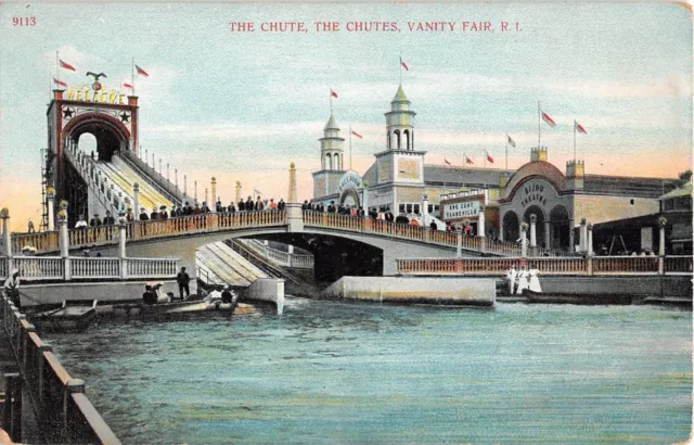 c.1910 The Chute The Chutes Vanity Fair RI postcard E Providence Amusement Park