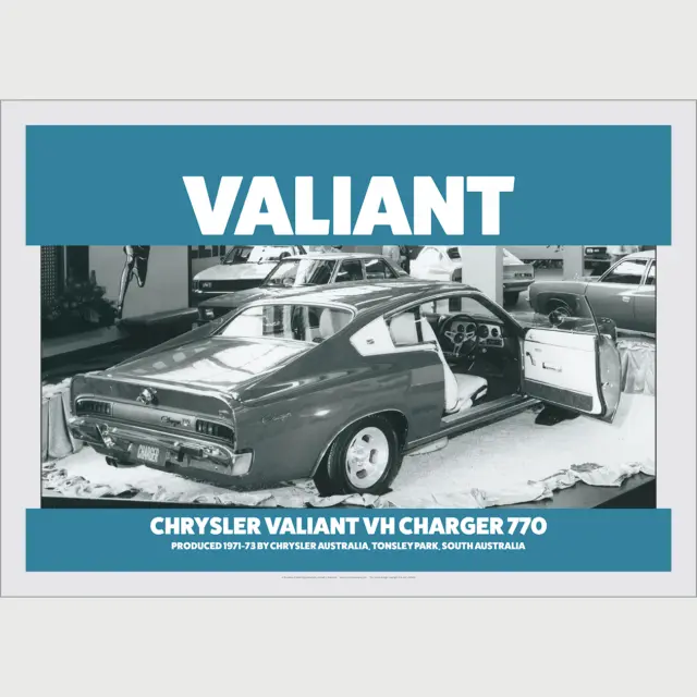 Chrysler Australia Valiant Retro Art Print - VH Charger 770 Car - 4 sizes poster
