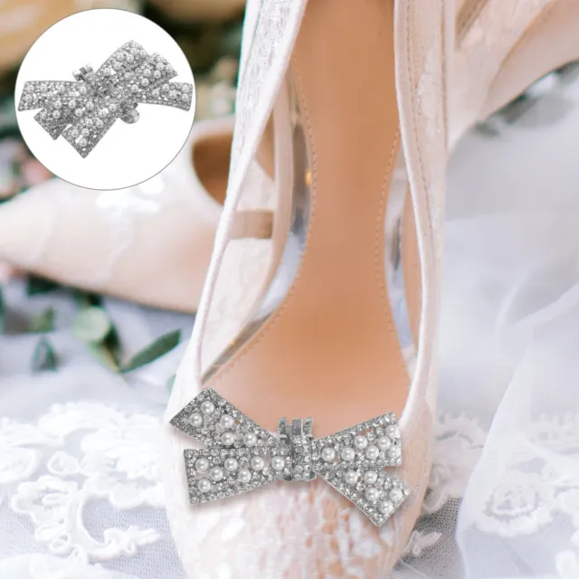 1 Pair Bride Shoe Clips Bow Shoe Decorations Wedding Shoe Charms Bridal Shoe