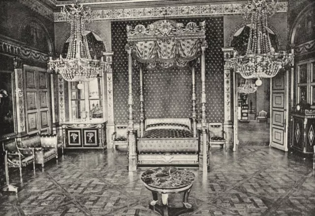 OISE. Compiègne. Ancienne Chambre a Coucher de l'Impératrice 1895 old print