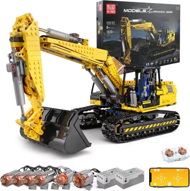 MOULD KING 13112 Excavator APP RC Technic Truck Car Kids Toys Building Block